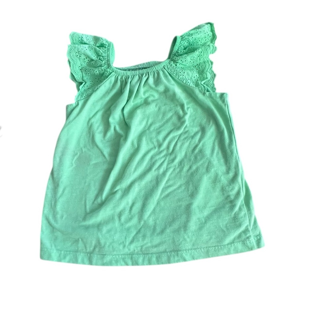 Cat & Jack Mint Green Eyelet Flutter Tank Top